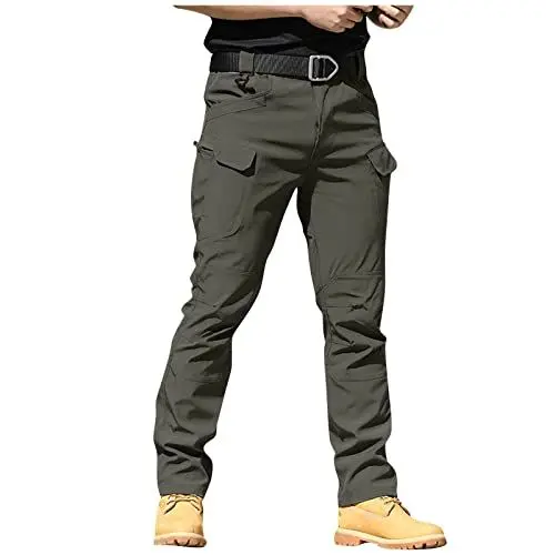 Produktbild: HSUAYEUD Outdoorhose Herren,Herren Flex Stretch Tactical Pants, Wasserabweisende Ripstop Cargo Hose, leichte EDC Outdoor Arbeitshose, Wanderhose