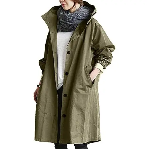 Produktbild: HSUAYEUD ,Regenjacke Damen Wasserdicht Regenmantel Windjacke Damen Regenjacke Damen Faltbar Regenmantel Regencape Damen Wasserdicht
