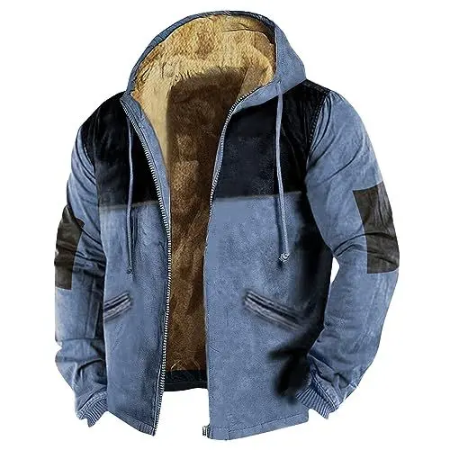 Produktbild: HSUAYEUD Sommer Jacken Fuer Herren Longsleeve Herren Strickjacke Herren Kurz Strickjacke Herren Elegant Hooded Parka Herren Parka Mit Pelz Herren Herren Winter Parka Mit Pelz Light Steppjacke Maenner