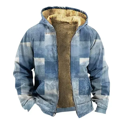 Produktbild: HSUAYEUD Strickfleecejacke Herren Xl,Janker Strickjacke Herren Fahrrad Jacke Für Herren Dünne Jacken Herren 5Xl Leichte Jacke Herren Fransenjacke Herren Warme Herren Mantel(S,Königsblau)