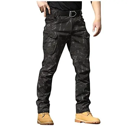 Produktbild: HSUAYEUD Wanderhose Herren,Herren Cargo Hose Baumwolle Outdoor Hose mit 8 Taschen Männer Stretch Arbeitshosen Combat Tactical Hose Ranger Hose für Jagd Wandern