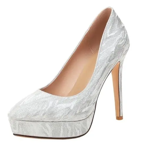 Produktbild: HSyc JRX Damen Plateau Pumps mit Glitzer Stiletto High Heels Hochzeit Prom Party Schuhe 38.5