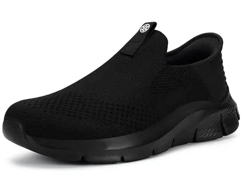 Produktbild: Hsyooes Slip on Sneaker Herren Damen Turnschuhe Atmungsaktiv Sportschuhe Leichte Hands Free Slip-ins,2455Schwarz,44 EU