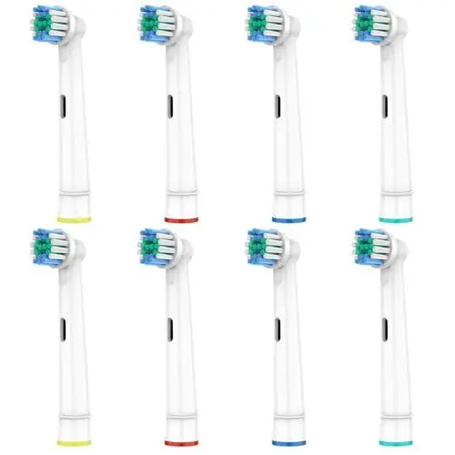 Produktbild: HSYTEK 8 Stück Aufsteckbürsten kompatibel mit Oral B Elektrische Zahnbürste, Zahnbürstenaufsatz für Oral B Vitality Pro, 100, Genius X, Pro 3 3500, Pro 3 9000, Pro Series 3 Plus, Weiß