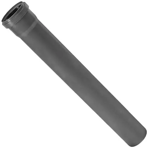 Produktbild: HT Rohr Aussendurchmesser 110 mm 110,0 cm DN110 DN100 x Länge 50 cm 500 mm mit Muffe und Gummi Dichtung Abfluss Kanal KG Abwasser Leitung Kunststoff grau
