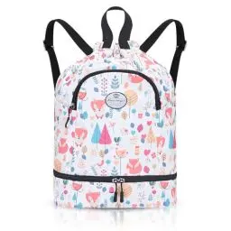 Produktbild: HUA ANGEL Leichter Rucksack Mit Kordelzug Sportrucksack Damen Mit Schuhfach Und Nassfach Wasserdichter Beutel Mit Kordelzug Für Reise Schwimm Training Beach Yoga Basketball FußBall