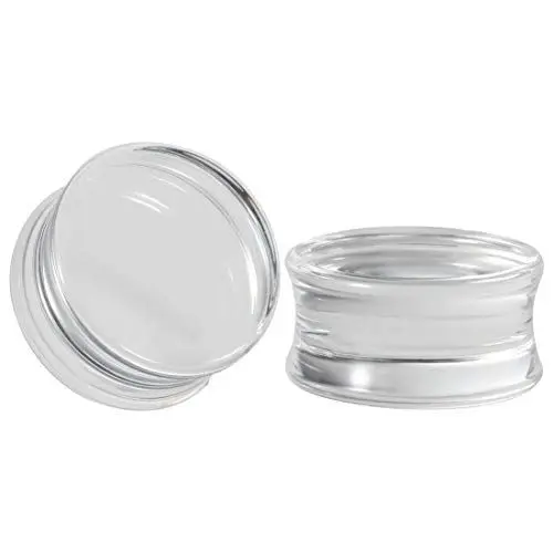Produktbild: Huacan Tunnel Set Acryl 6mm 8mm 10mm 12mm 14mm 16mm Ohr Plugs Stecker Klar Farbe Double Flared Klassisch Piercing Expander für Damen Herren Punk 1 Paar