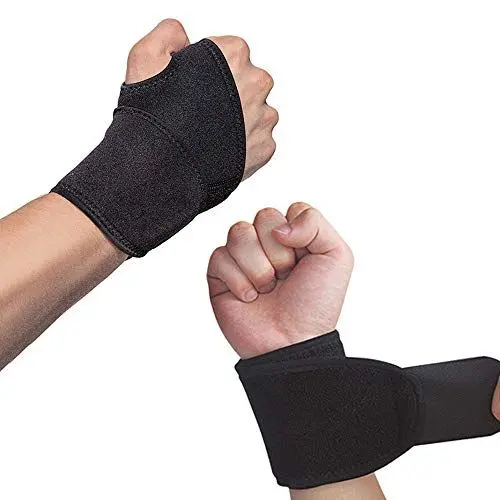 Produktbild: Hually Handgelenk Bandagen, (2er-Set) Verstellbare Handgelenkstütze mit Klettverschluss, Daumenbandage, Atmungsaktivem Handgelenk-Wickelband Bietet Handunterstützung für Fitness, Gewichtheben, Schwarz