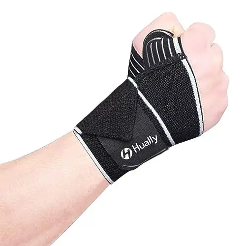 Produktbild: Hually Handgelenkbandagen, Handgelenkstütze atmungsaktive für Damen und Herren, Handgelenkschoner passt Links und reches verstellbare Wrist Wraps für Sport, Fitness, Krafttraining, Bodybuilding
