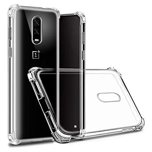 Produktbild: Hually OnePlus 6T Hülle, Transparent Dünn Case Schutzhülle Silikon Klar Slim Stoßfest Clear TPU Bumper Cover für OnePlus 6T