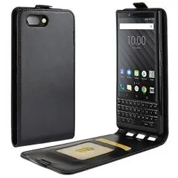Produktbild: HualuBro BlackBerry KEY2 Hülle, Premium PU Leder Leather HandyHülle Tasche Schutzhülle Flip Case Cover mit Karten Slot für BlackBerry Key 2 Smartphone (Schwarz)