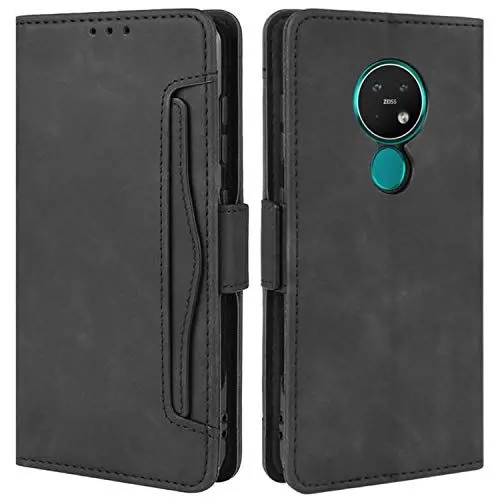 Produktbild: HualuBro Handyhülle für Nokia 7.2 Hülle, Nokia 6.2 Hülle Leder, Flip Case Cover Stoßfest Klapphülle Handytasche Schutzhülle für Nokia 7.2 / Nokia 6.2 Tasche (Schwarz)