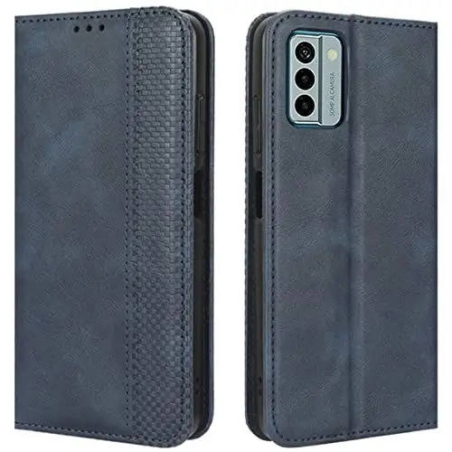 Produktbild: HualuBro Handyhülle für Nokia G22 Hülle Leder, Magnetisch Stoßfest Schutzhülle Klapphülle Handytasche Flip Case Cover für Nokia G22 2023 Tasche, Blau