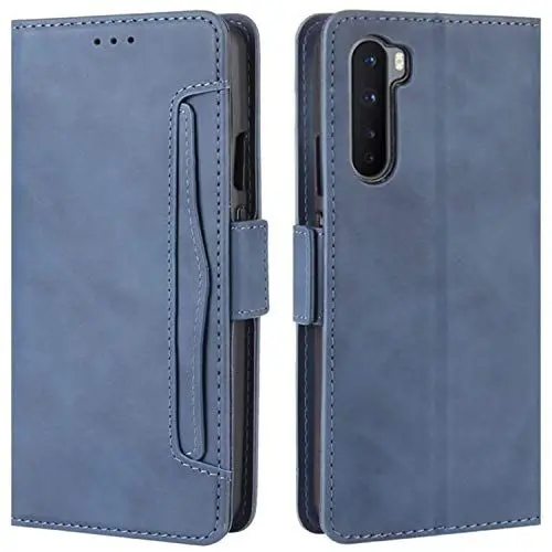 Produktbild: HualuBro Handyhülle für OnePlus Nord Hülle Leder, Flip Case Cover Stoßfest Klapphülle Handytasche Schutzhülle für OnePlus Nord 5G Tasche (Blau)