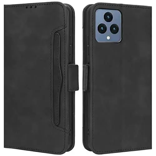 Produktbild: HualuBro Handyhülle für Telekom T Phone 5G / T-Mobile Revvl 6 5G Hülle Leder, Flip Case Cover Stoßfest Klapphülle Handytasche LederHülle Schutzhülle für T-Mobile T Phone 5G Tasche (Schwarz)