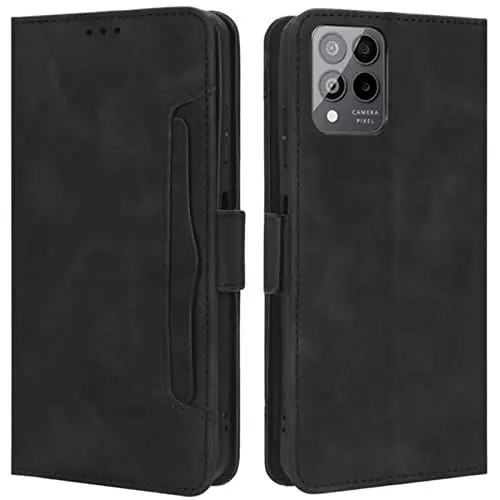Produktbild: HualuBro Handyhülle für Telekom T Phone Pro 5G / T-Mobile Revvl 6 Pro 5G Hülle Leder, Flip Case Cover Stoßfest Klapphülle Handytasche Schutzhülle für T-Mobile T Phone Pro 5G Tasche (Schwarz)
