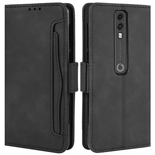 Produktbild: HualuBro Handyhülle für Vodafone Smart V10 Hülle Leder, Flip Case Cover Stoßfest Klapphülle Handytasche Schutzhülle für Vodafone Smart V10 Tasche (Schwarz)