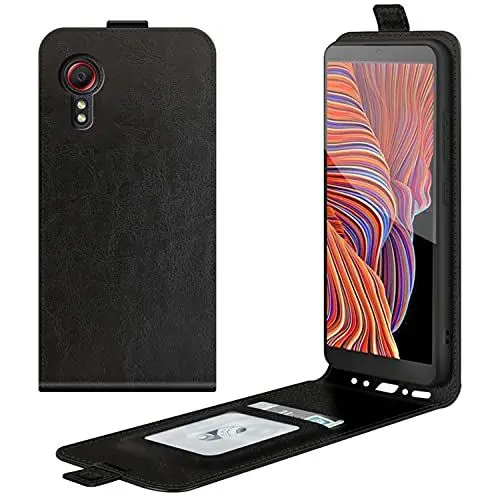 Produktbild: HualuBro Samsung Galaxy Xcover 5 Hülle, Premium PU Leder Magnetisch HandyHülle Schutzhülle Handytasche LederHülle Flip Case Cover für Samsung Galaxy Xcover 5 / 5S Tasche (Schwarz)