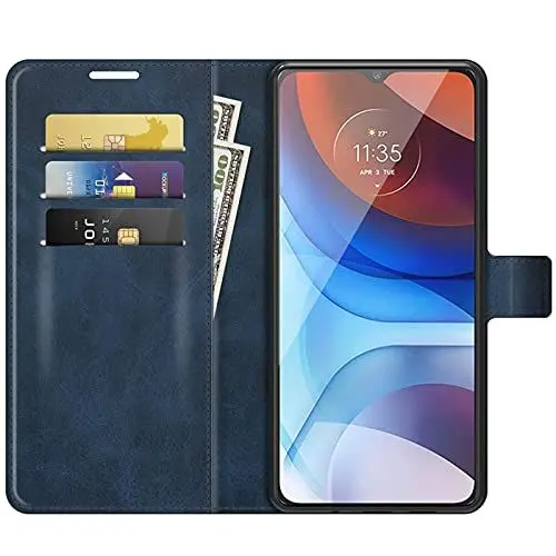 Produktbild: HualuBro Vivo iQOO 8 Hülle Leder, Stoßfest HandyHülle Flip Case Cover Klapphülle Handytasche LederHülle Wallet Schutzhülle für Vivo iQOO 8 2021 Tasche (Blau)