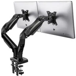 Produktbild: HUANUO Monitor Halterung 2 Monitore für 13 bis 32 Zoll Bildschirme, Bildschirmhalterung 2 Monitore, Monitorhalterung 2 Monitore - 360° Drehbar, 2 Montageoptionen, VESA 75 & 100