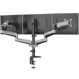 Produktbild: HUANUO Monitor Halterung 3 Monitore für 17-32 Zoll Bildschirme, Bildschirmhalterung 3 Monitore Höhenverstellbar, Monitorarm, Tragen Sie 8 kg pro Arm