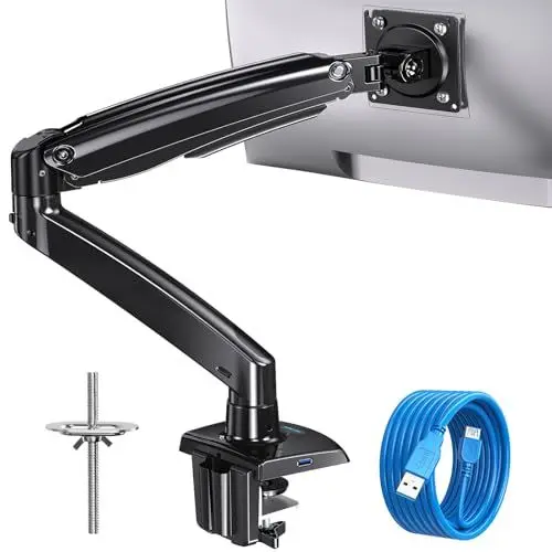 Produktbild: HUANUO Monitor Halterung für 13 bis 35 Zoll Bildschirm, Höhenverstellbar Monitor Arm für 2~12 kg Monitore, Bildschirmhalterung VESA 75 & 100 mm für Ultrawide Curved
