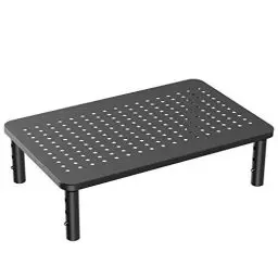 Produktbild: HUANUO Monitorständer - 3 Höhenverstellbare Bildschirmerhöhung mit Gitterlochplattform für Laptop, Computer, PC, Drucker, Beamer bis zu 20 kg