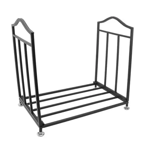 Produktbild: HUASON Outdoor Brennholzregal, Robustes, Rutschfestes Brennholzlagerregal Aus Eisen, Brennholzholzhalter für Den Innen und Außenbereich