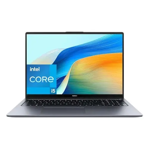 Produktbild: HUAWEI MateBook D 16 2024, 12th Gen Intel Core i5, 16GB RAM, 512GB SSD, 16 Zoll FullView Display, 1,68 kg leichten Gehäuse, Windows 11 Home, Space Gray, Deutsche Version