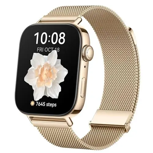 Produktbild: HUAWEI Watch FIT 3, 1.82 inch AMOLED Display, Ultra Slim Design, Bluetooth Calls, Up to 10 Days Battery Life, Compatible with iOS & Android, Comprehensive Health & Fitness Management, GPS, Gold