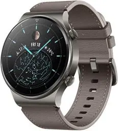Produktbild: HUAWEI Watch GT2 Pro Classic - Smartwatch, intelligente Uhr mit Riemen - Leder - Gray Brown Nebula Gray GT 46mm