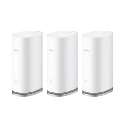 Produktbild: Huawei WLAN Mesh 3,AX3000 Whole Home WiFi 6 Mesh Router, Abdeckung bis zu 200-400 m², 3er-Pack, insgesamt 9 GE Ports, HomeSec™ Sicherheit, weiß，<strong>exklusiv bei Amazon:</strong> 