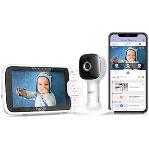 Produktbild: Hubble Connected Nursery Pal Cloud 5 Inch Baby Monitor with Camera, 2-Way Communication, Night Light, Surveillance Cameras for Optimal Security, Baby Monitor with Camera and App, Wireless and Night