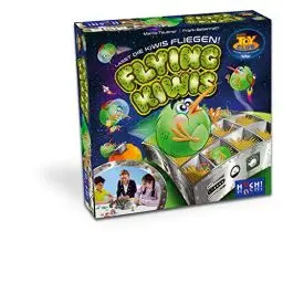 Produktbild: HUCH! | 880963 | Flying Kiwis | Das Spiel aus dem Super Toy Club | Spaßiges, kurzweiliges Geschicklichkeitsspiel für Kinder | Familienspiel | für 2 bis 4 Spieler ab 5 Jahren | Lasst die Kiwis fliegen!