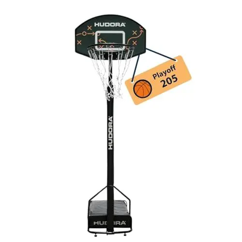 Produktbild: HUDORA Basketballständer Playoff 205 - höhenverstellbarer Basketballkorb mit Ständer für Kinder & Jugendliche - Mobiler Outdoor Basketballkorb für den Garten - Stand-Basketballkorb mit Rollen