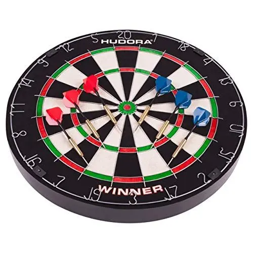 Produktbild: HUDORA Dartscheibe Bristle Dartboard Winner, inkl. 6 Dartpfeile mit Metallspitze - 77032