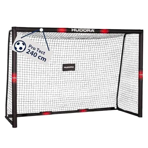 Produktbild: HUDORA Fußballtor Pro Tect - großes Fußballtor für Kinder und Erwachsene - Schaumstoff ummanteltes Fußballtor mit Netz - Hochwertige Outdoor Torwand mit Aufprallschutz