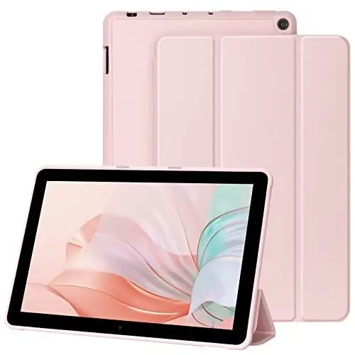 Produktbild: Hülle Kompatibel mit Fire HD 10 & Fire HD 10 Plus (11. Generation, 2021 10,1 Zoll) PU Leder Ultradünne Leicht Trifold-Stand Fire HD 10 Plus Tablethülle mit Auto Schlaf/Wach Funktion(Rosa)