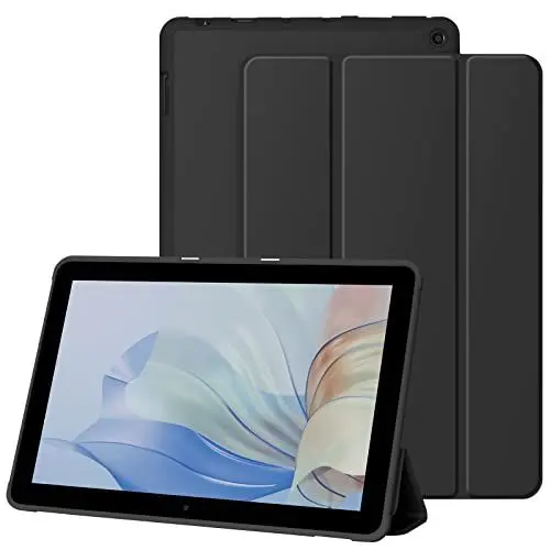 Produktbild: Hülle Kompatibel mit Fire HD 10 & Fire HD 10 Plus (11. Generation, 2021 10,1 Zoll) PU Leder Ultradünne Leicht Trifold-Stand Fire HD 10 Tablethülle mit Auto Schlaf/Wach Funktion(Schwarz)