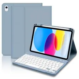Produktbild: Hülle mit Tastatur für iPad 10. Generation 10.9 Zoll 2022, Magnetisch Abnehmbarer Tastatur Hülle für iPad A16 11. Generation 11 Zoll 2025 - Deutsches Layout