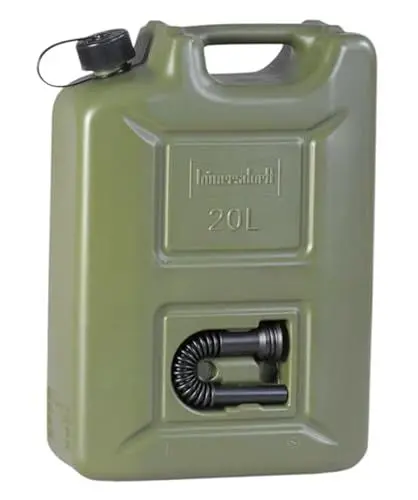 Produktbild: hünersdorff 802010 Kraftstoff-Kanister Profi 20L für Benzin, Diesel und andere Gefahrgüter, UN-Zulassung, Made in Germany, TÜV-geprüfte Produktion, oliv