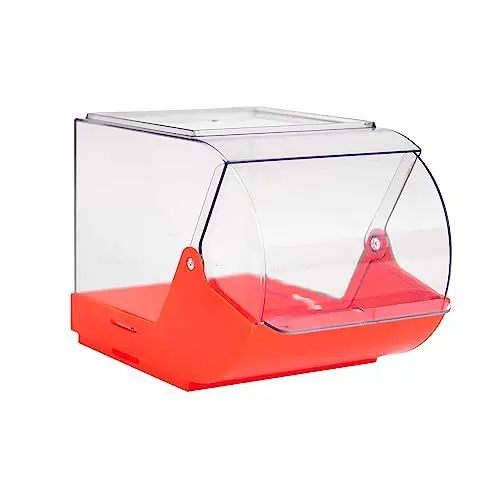 Produktbild: hünersdorff Stückartikelbox aus PP, mit transparentem Klappdeckel, 3,7 Liter Füllvolumen, rot