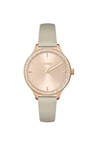 Produktbild: HUGO Analog Quarzuhr für Damen mit Beiges Lederarmband - 1540114