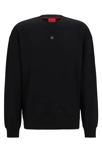 Produktbild: HUGO Herren Dettil Regular-Fit Sweatshirt aus Stretch-Baumwolle mit Stack-Logo Schwarz001 L