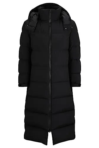Produktbild: HUGO Herren Mikky2341 Langer Daunenmantel mit wasserabweisendem Finish Schwarz XL