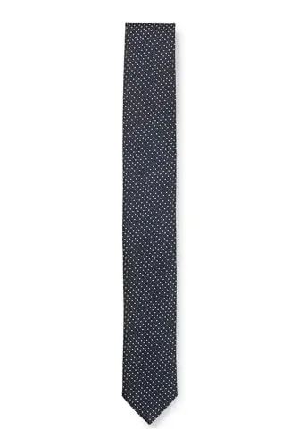 Produktbild: HUGO Herren Tie cm 6 Krawatte aus Seiden-Mix mit filigranen Jacquard-Punkten Dunkelblau Stck