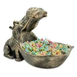 Produktbild: Nilpferd Statue Schlüsselschale, Groß Mund Figur Schlüssel Schale, Nilpferd Schale Schmuck Aufbewahrungsbox, Nilpferd Skulptur, Tischdekoration für Wohnzimmer, Dekoration, Geschenke (Kupfer Farbe)