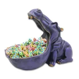 Produktbild: Nilpferd Statue Schlüsselschale, Groß Mund Figur Schlüssel Schale, Nilpferd Schale Schmuck Aufbewahrungsbox, Nilpferd Skulptur, Tischdekoration für Flur, Wohnzimmer, Büro, Dekoration, Geschenke (Lila)