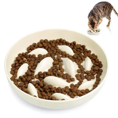 Produktbild: Huiguli Anti Schling Napf Katzen, Slow Feeder Kleine Hunde rutschfest, Katzen Näpfe Langsam Fütterung Hundenapf Katzennapf (16cm x 16cm)