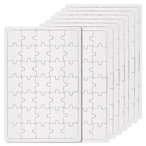 Produktbild: Huiguli Puzzle Selber Gestahlten, 8 Stück Puzzles mit Rahmen, 35 Teile Mini Kinder,Personalisiertes Puzzle für Kinder zum Malen（10 * 15cm）